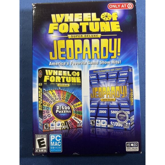 WHEEL OF FORTUNE/JEOPARDY SUPER DELUXE EDITION  PC MAC PC ROM - Picture 2 of 3